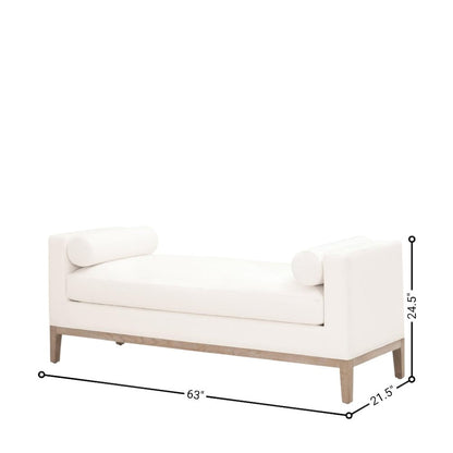 White Boucle Upholstered Bench for King Bed – Bedroom Bench