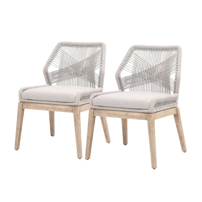Gray Woven Chair Set – Accent Chairs Set of 2 for Lounge or Living Room
