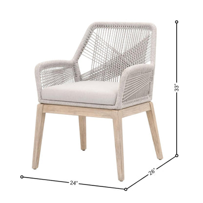 Gray Woven Armchair Set – Accent Chairs Set of 2 for Living Room Seating