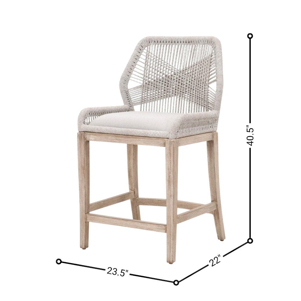 Gray Counter Stool with Mahogany Frame, Brown Bar Stool and Bar Chair Design