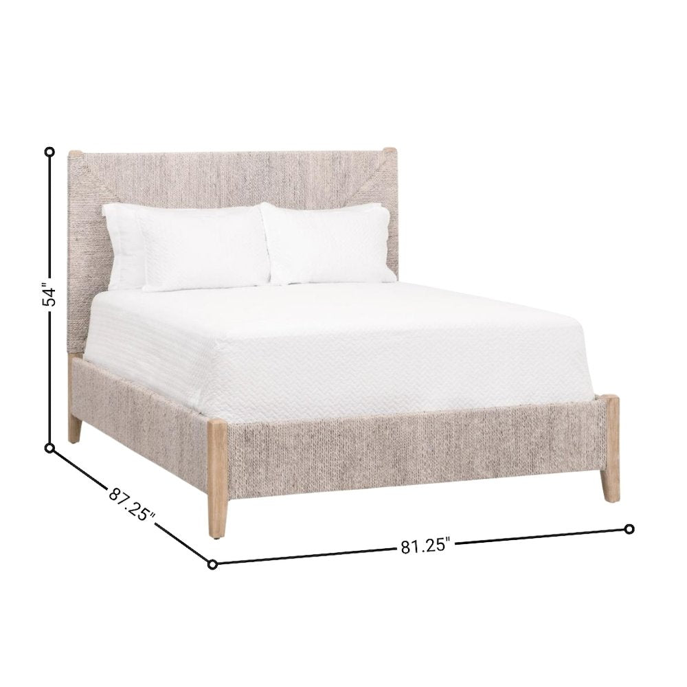 Gray King Size Bed Frame – Wood Platform Bed with Modern Design Finish