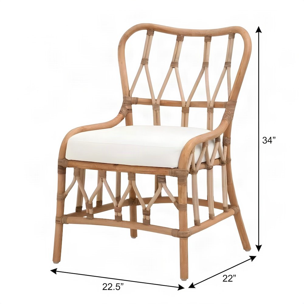 Starlight Canyon Home, Blanche, Natural Rattan, Dining Chair, Set of 2