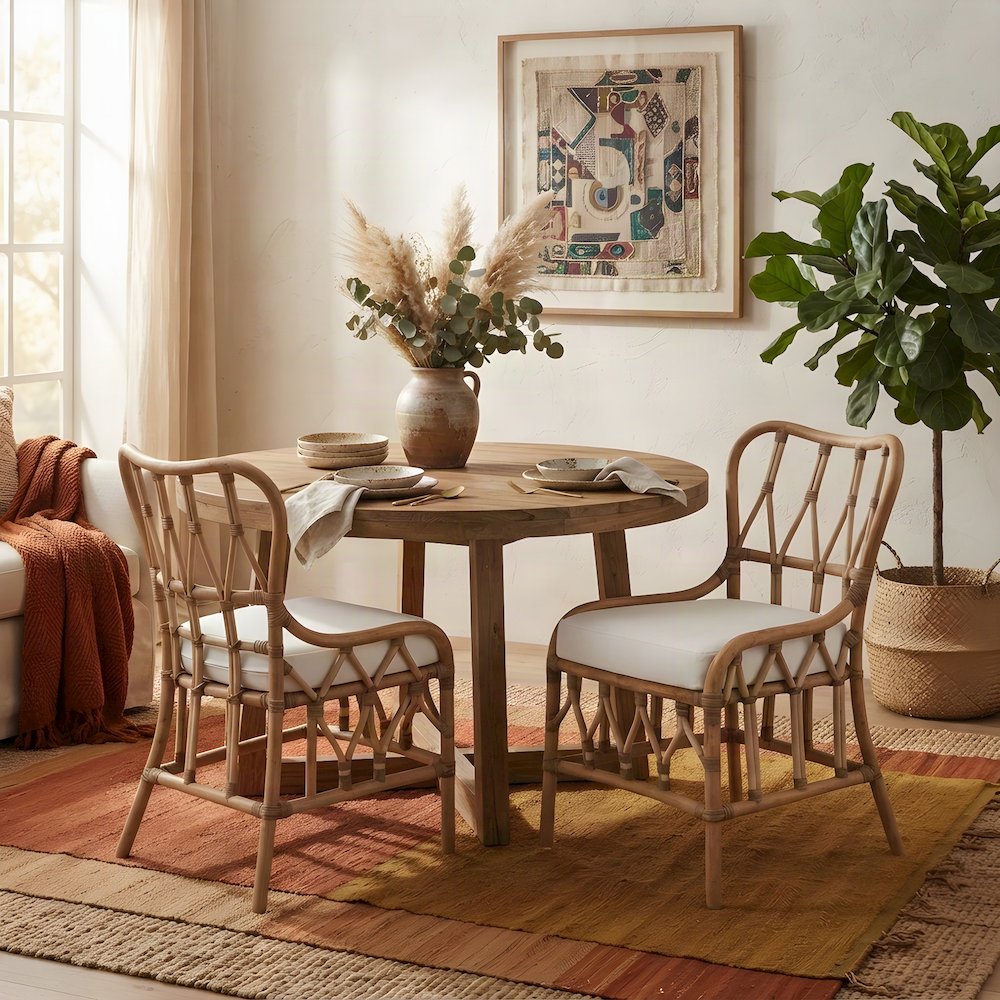 Starlight Canyon Home, Blanche, Natural Rattan, Dining Chair, Set of 2