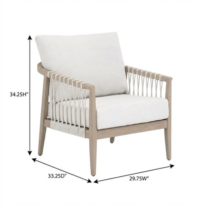 Transitional Pacific Outdoor Club Chair With Reversible Removable Cushion