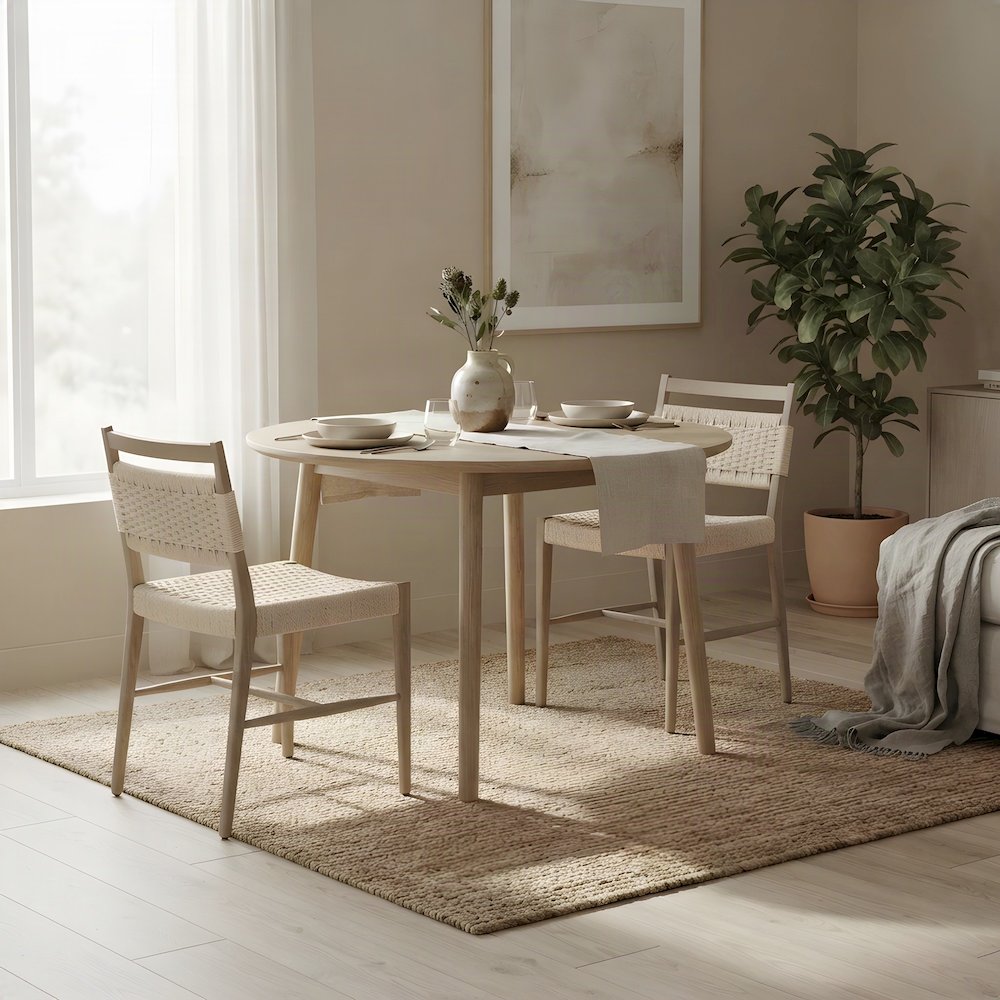 Starlight Canyon Home Wood Dining, Blonde Paper Cord, Dining Chair Set of 2