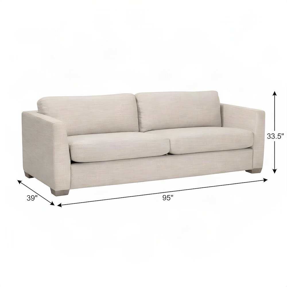 Starlight Canyon Home Taper Sofa, Performance Flax Linen, Natural Gray Oak