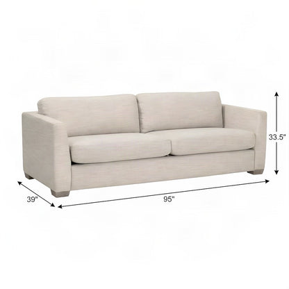Starlight Canyon Home Taper Sofa, Performance Flax Linen, Natural Gray Oak