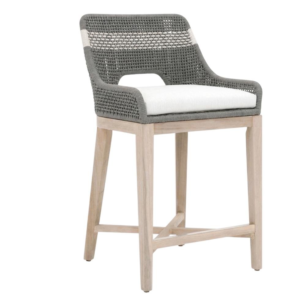 Transitional Outdoor Counter Stool with Removable Cushion and Modern Design