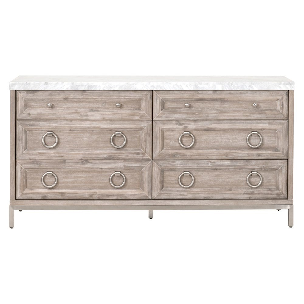 Traditions Transitional Azure Carrera 6-Drawer Double Dresser
