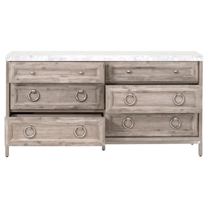 Traditions Transitional Azure Carrera 6-Drawer Double Dresser