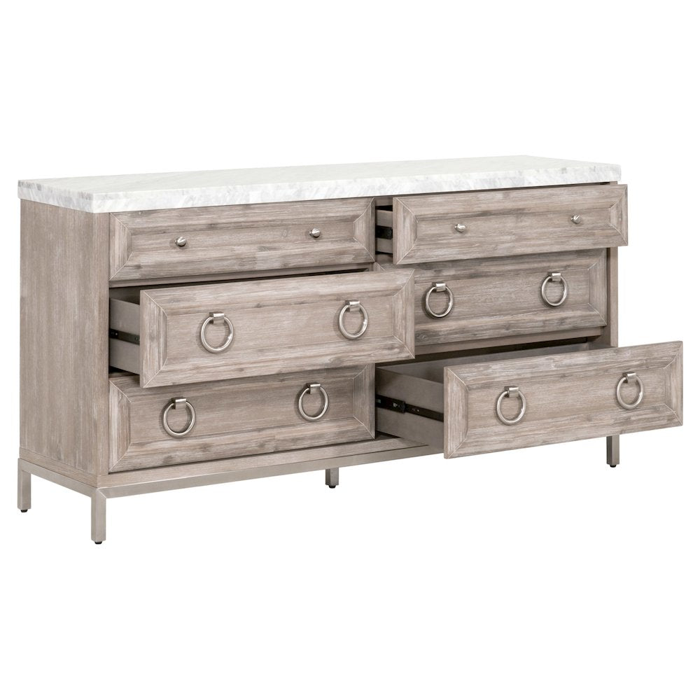 Traditions Transitional Azure Carrera 6-Drawer Double Dresser