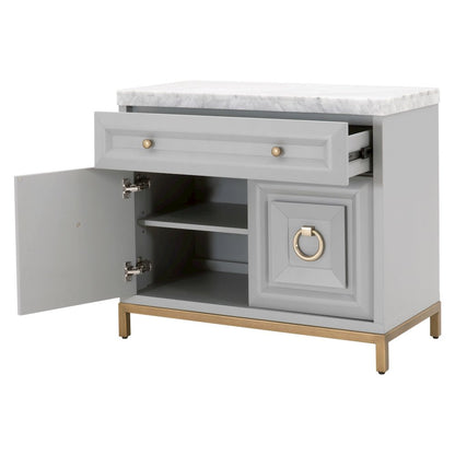 Traditions Transitional Azure Carrera Media Chest