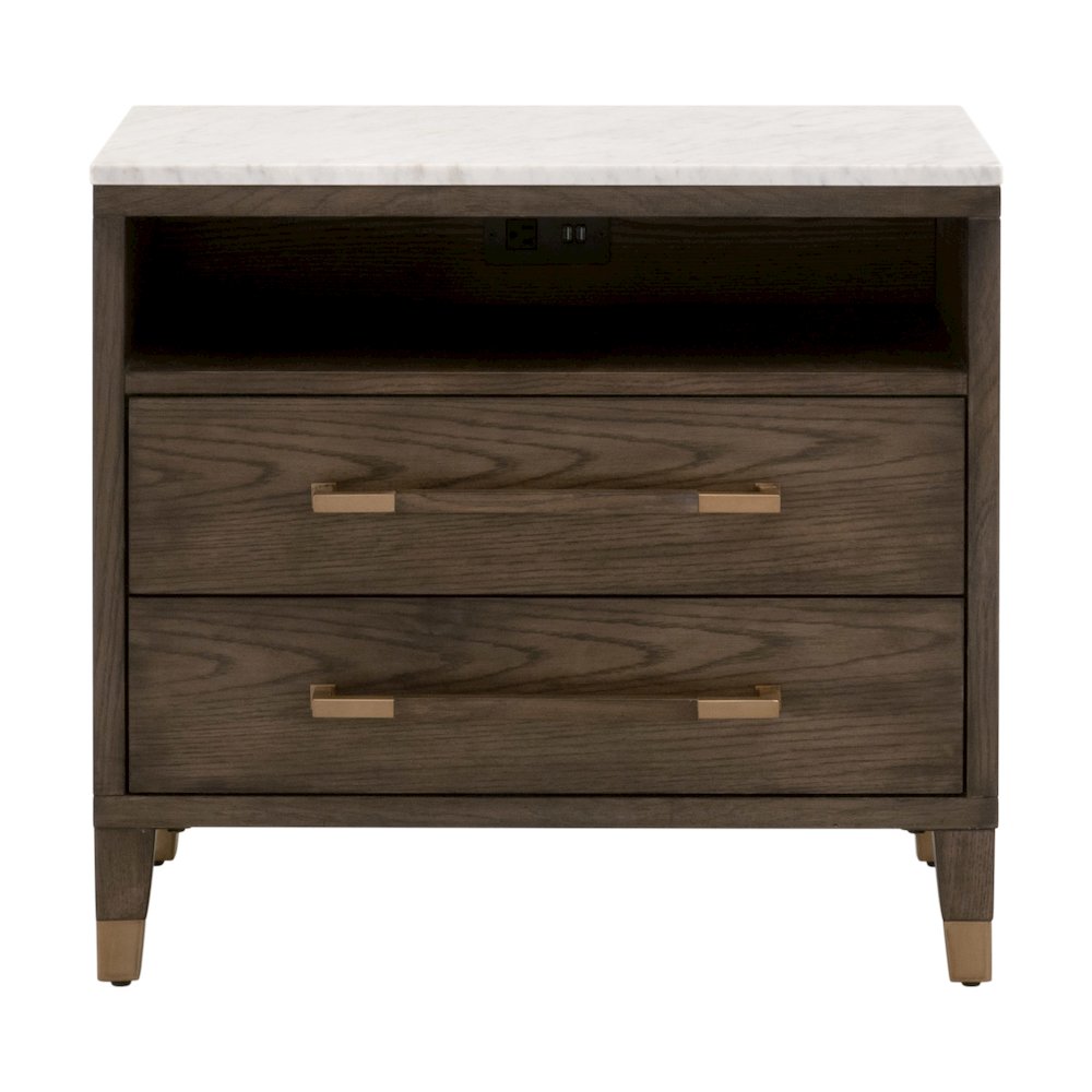 Bronze Bay Transitional Cambria 2-Drawer Nightstand