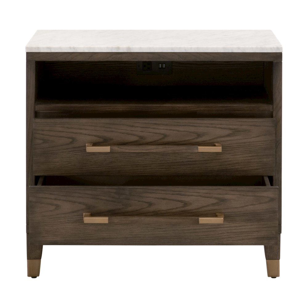 Bronze Bay Transitional Cambria 2-Drawer Nightstand
