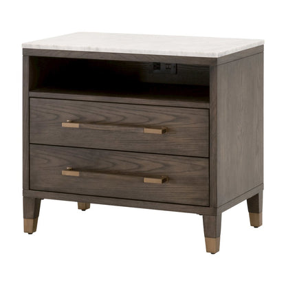 Bronze Bay Transitional Cambria 2-Drawer Nightstand