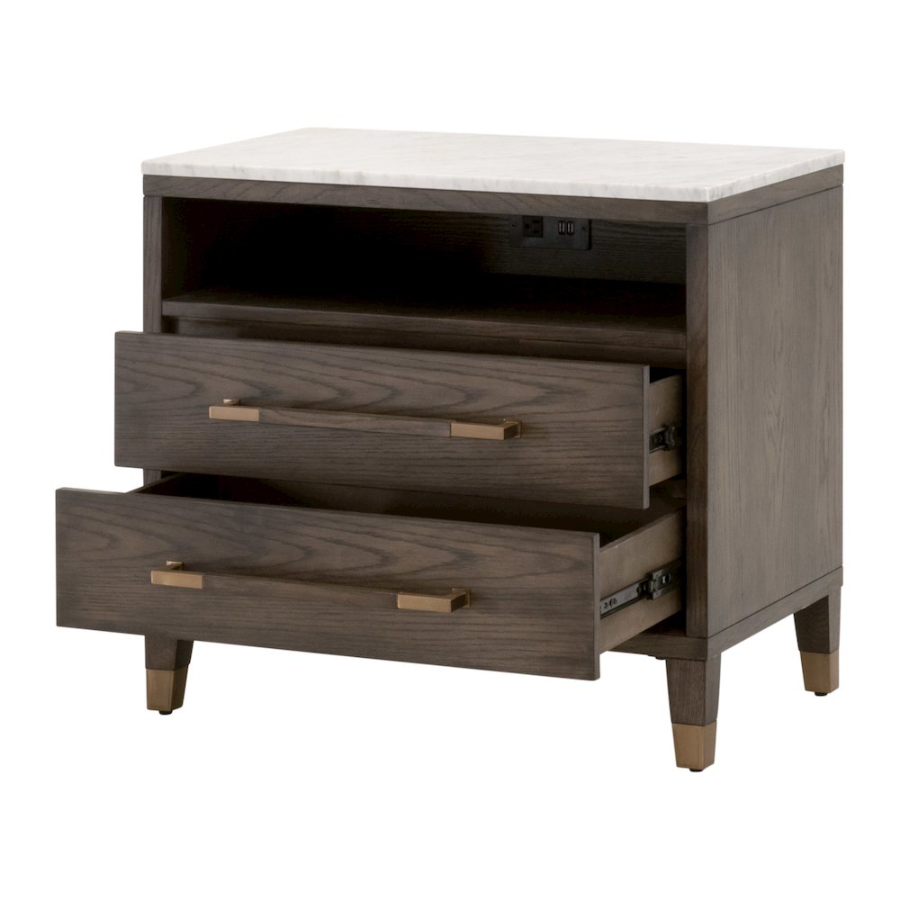 Bronze Bay Transitional Cambria 2-Drawer Nightstand