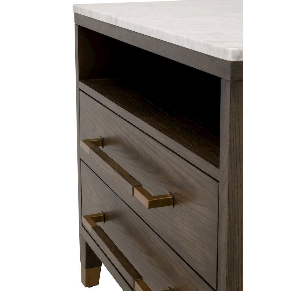 Bronze Bay Transitional Cambria 2-Drawer Nightstand