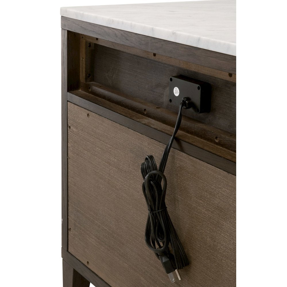 Bronze Bay Transitional Cambria 2-Drawer Nightstand