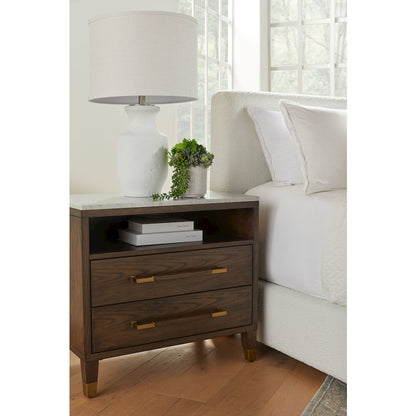 Bronze Bay Transitional Cambria 2-Drawer Nightstand
