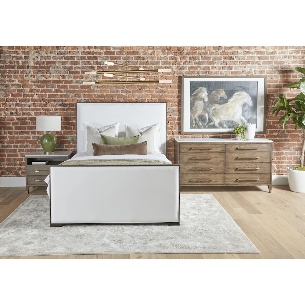Bronze Bay Transitional Cambria 2-Drawer Nightstand