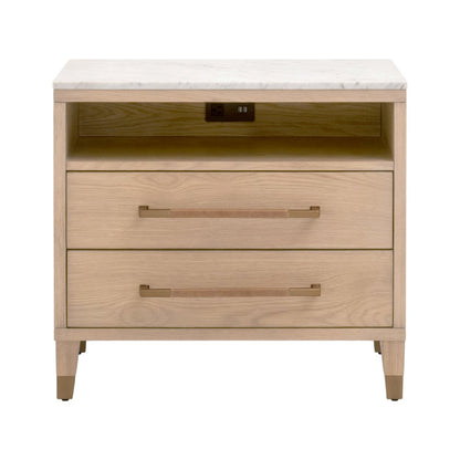 Bronze Bay Transitional Cambria 2-Drawer Nightstand