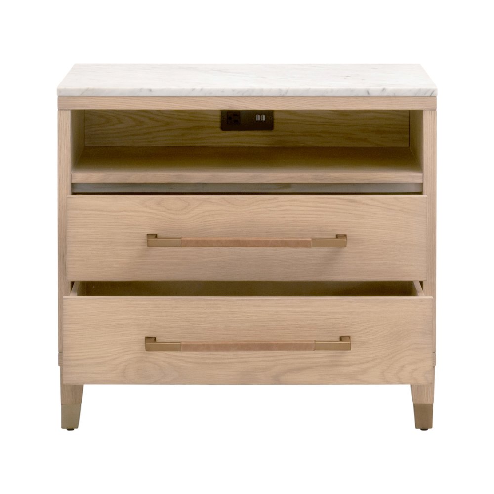 Bronze Bay Transitional Cambria 2-Drawer Nightstand
