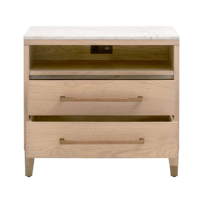 Bronze Bay Transitional Cambria 2-Drawer Nightstand