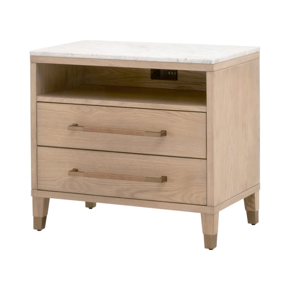 Bronze Bay Transitional Cambria 2-Drawer Nightstand