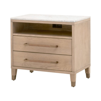Bronze Bay Transitional Cambria 2-Drawer Nightstand