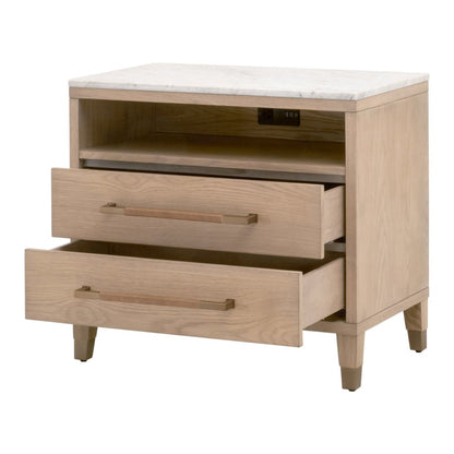 Bronze Bay Transitional Cambria 2-Drawer Nightstand