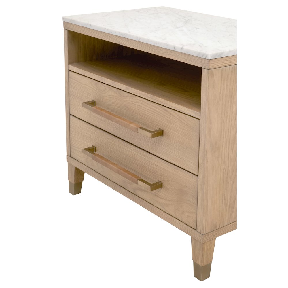 Bronze Bay Transitional Cambria 2-Drawer Nightstand