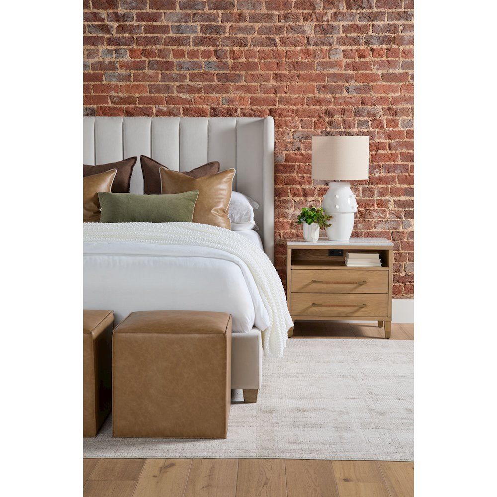 Bronze Bay Transitional Cambria 2-Drawer Nightstand