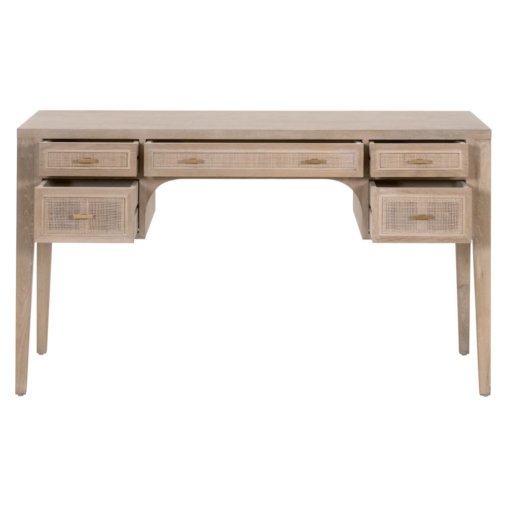 Bella Antique Transitional Cane Desk