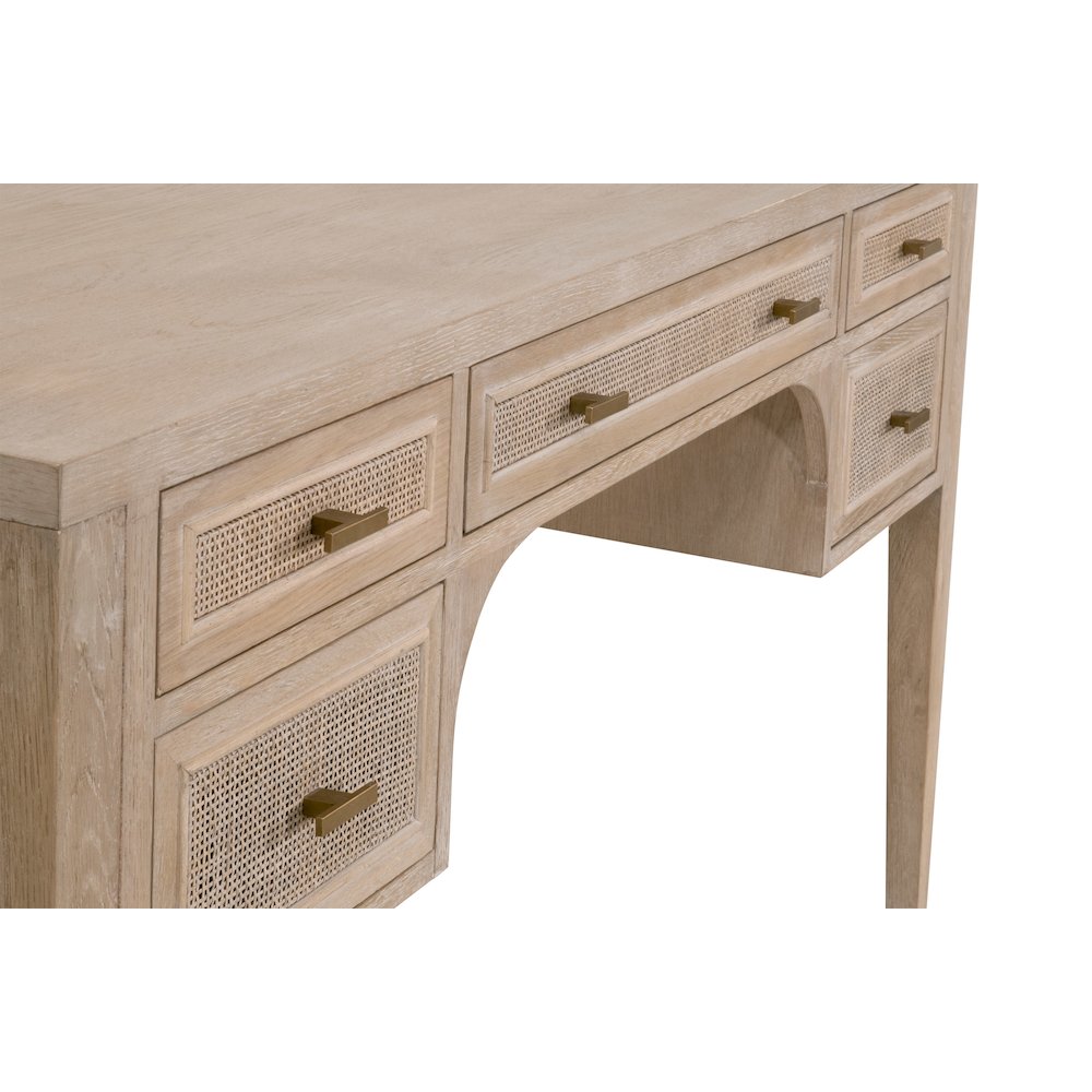 Bella Antique Transitional Cane Desk