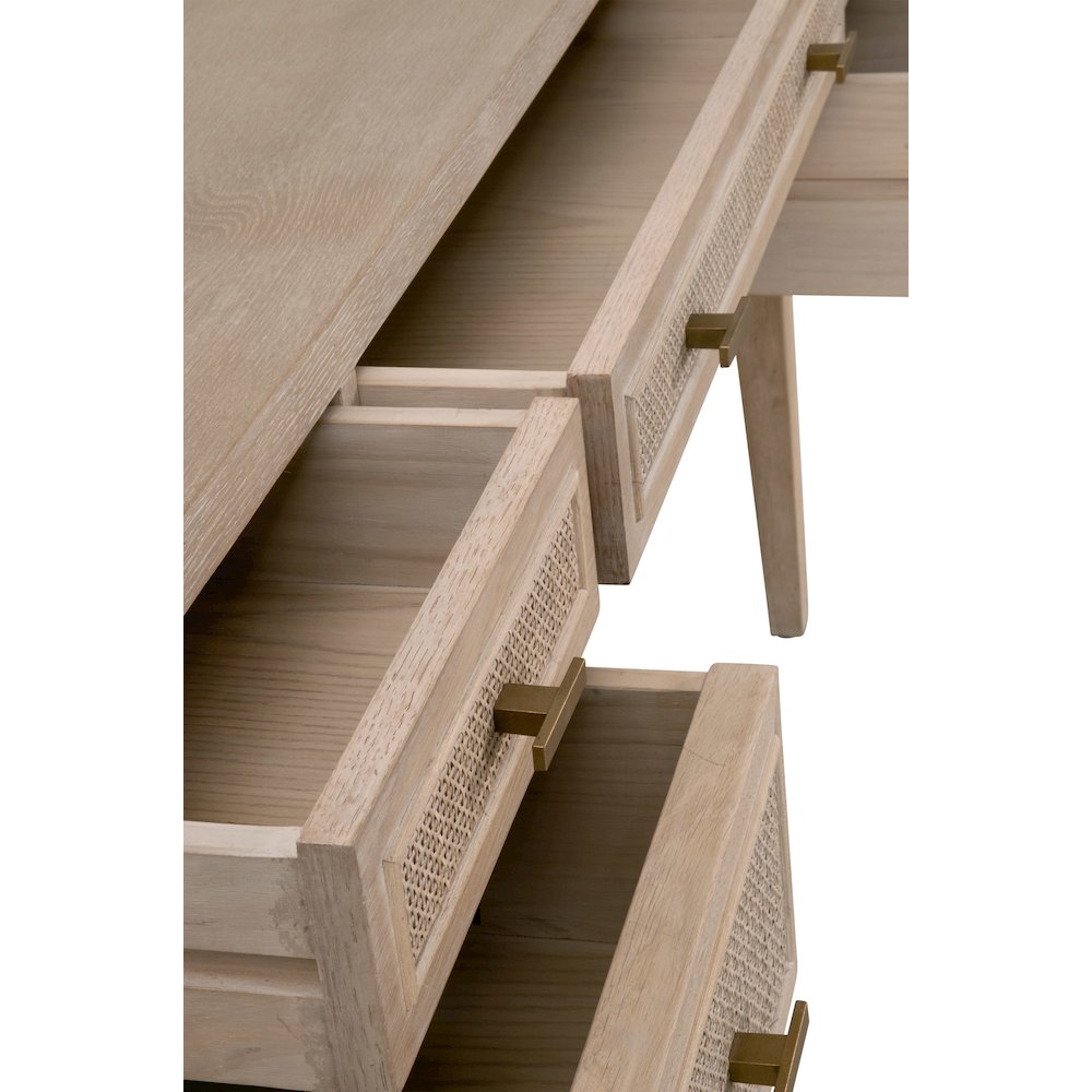 Bella Antique Transitional Cane Desk