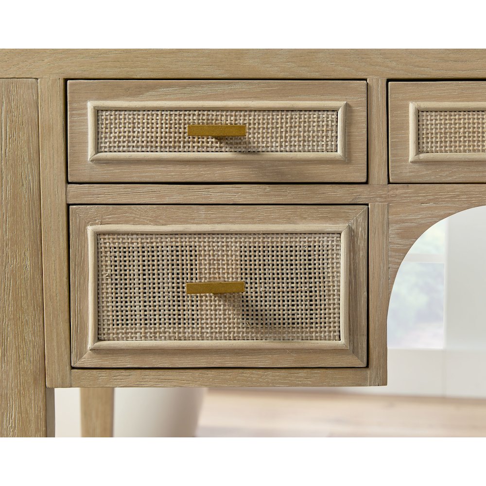 Bella Antique Transitional Cane Desk