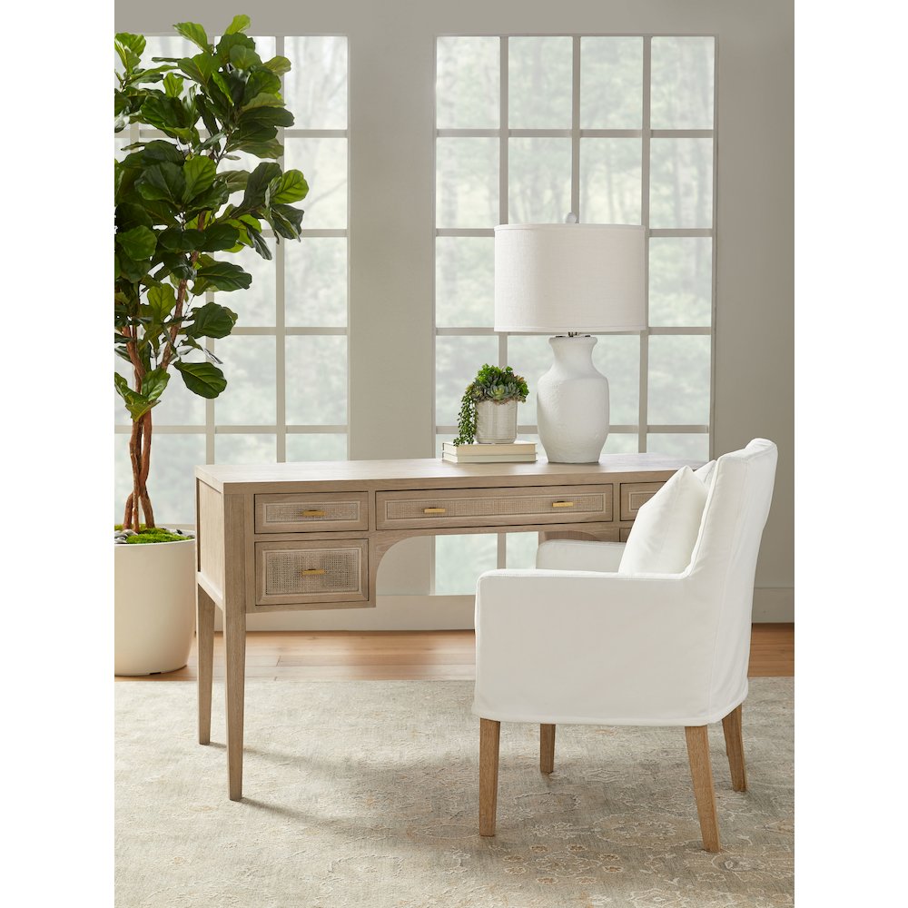 Bella Antique Transitional Cane Desk
