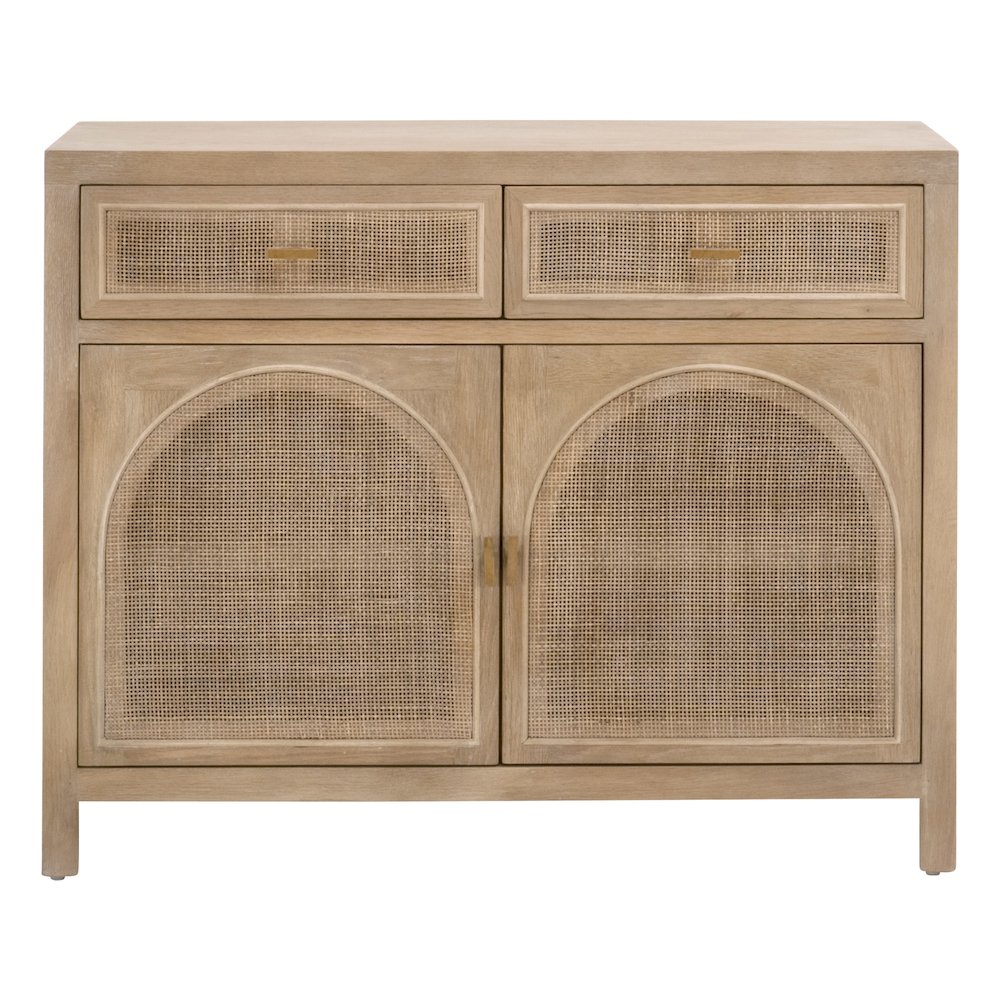 Bella Antique Transitional Cane Media Cabinet