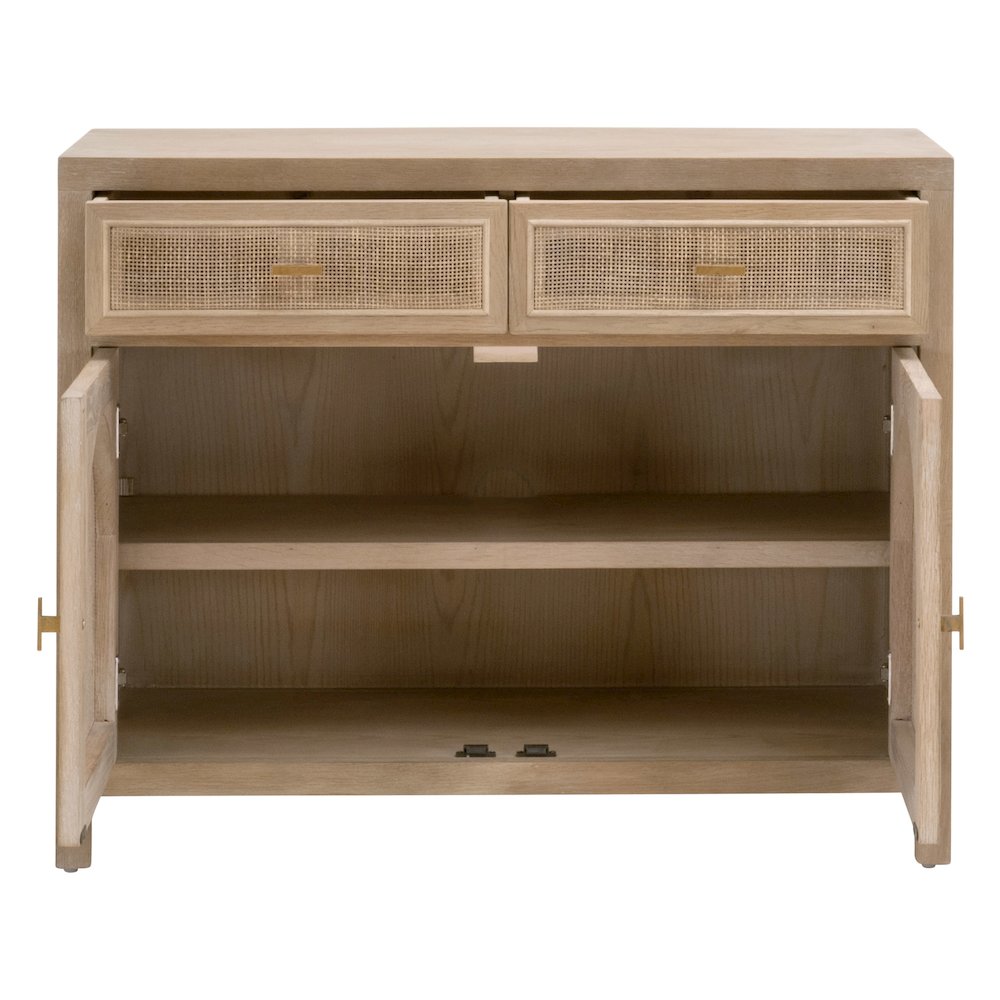 Bella Antique Transitional Cane Media Cabinet