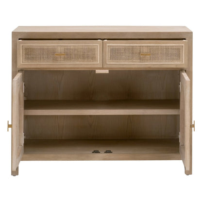 Bella Antique Transitional Cane Media Cabinet