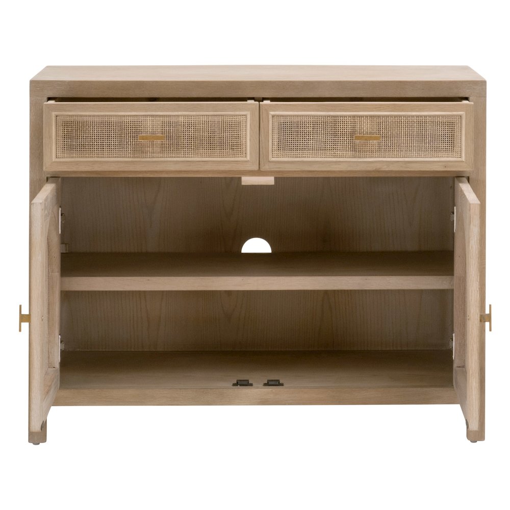 Bella Antique Transitional Cane Media Cabinet