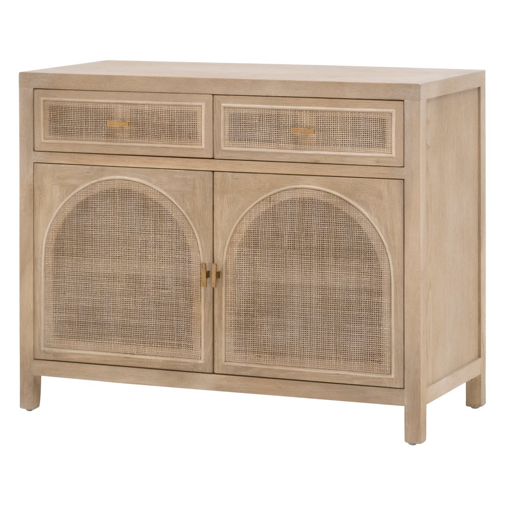 Bella Antique Transitional Cane Media Cabinet