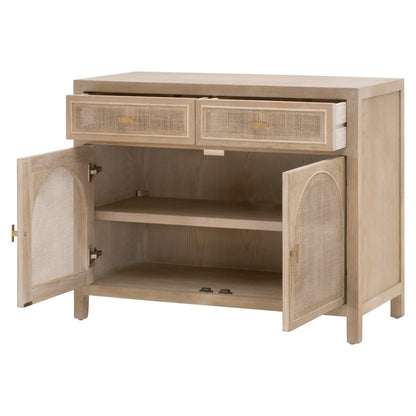 Bella Antique Transitional Cane Media Cabinet