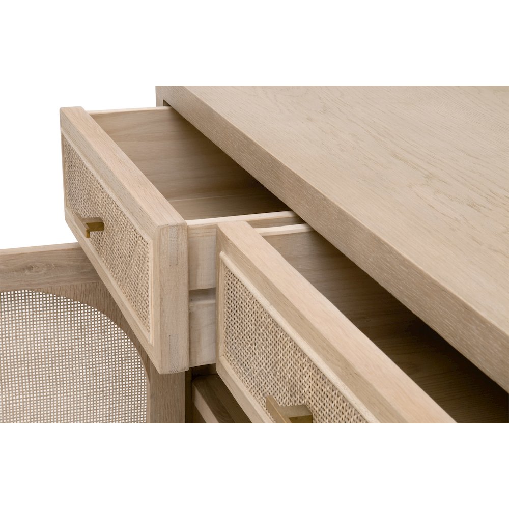 Bella Antique Transitional Cane Media Cabinet