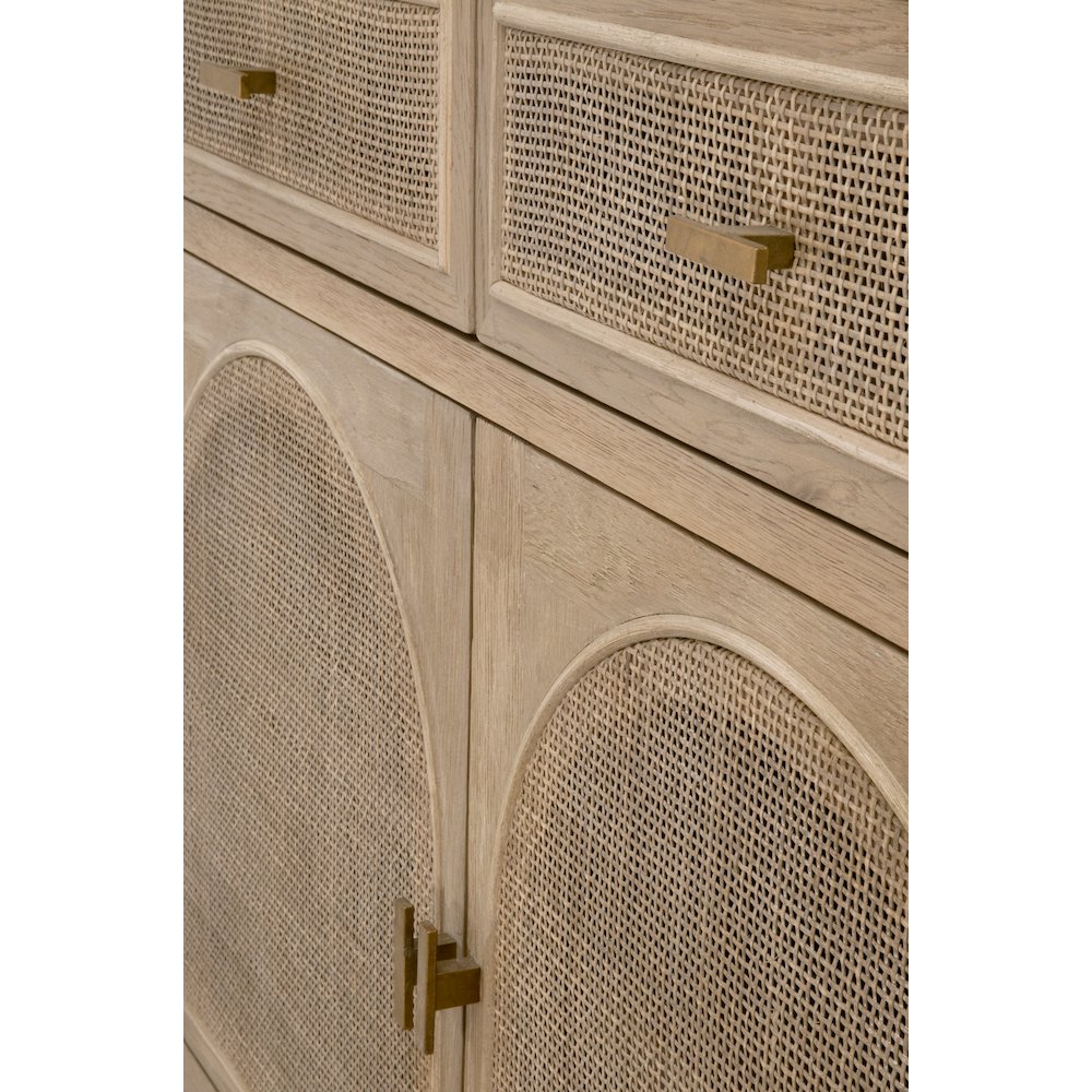 Bella Antique Transitional Cane Media Cabinet