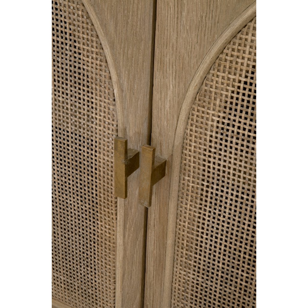Bella Antique Transitional Cane Media Cabinet