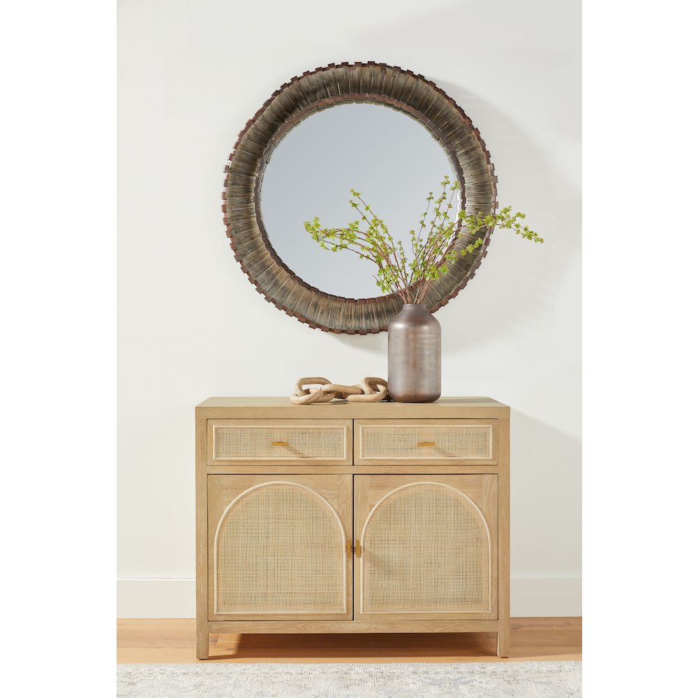 Bella Antique Transitional Cane Media Cabinet