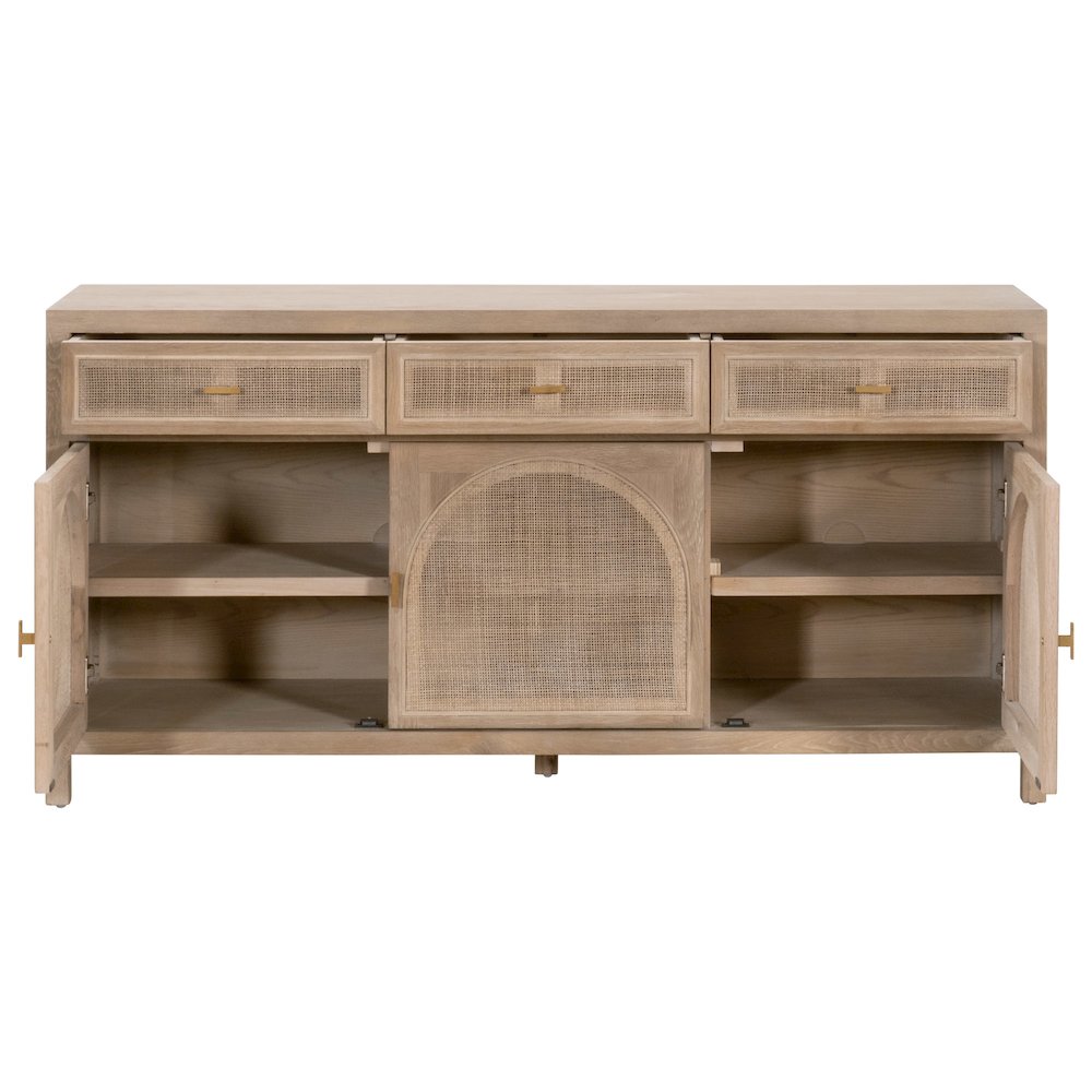 Bella Antique Transitional Cane Media Sideboard