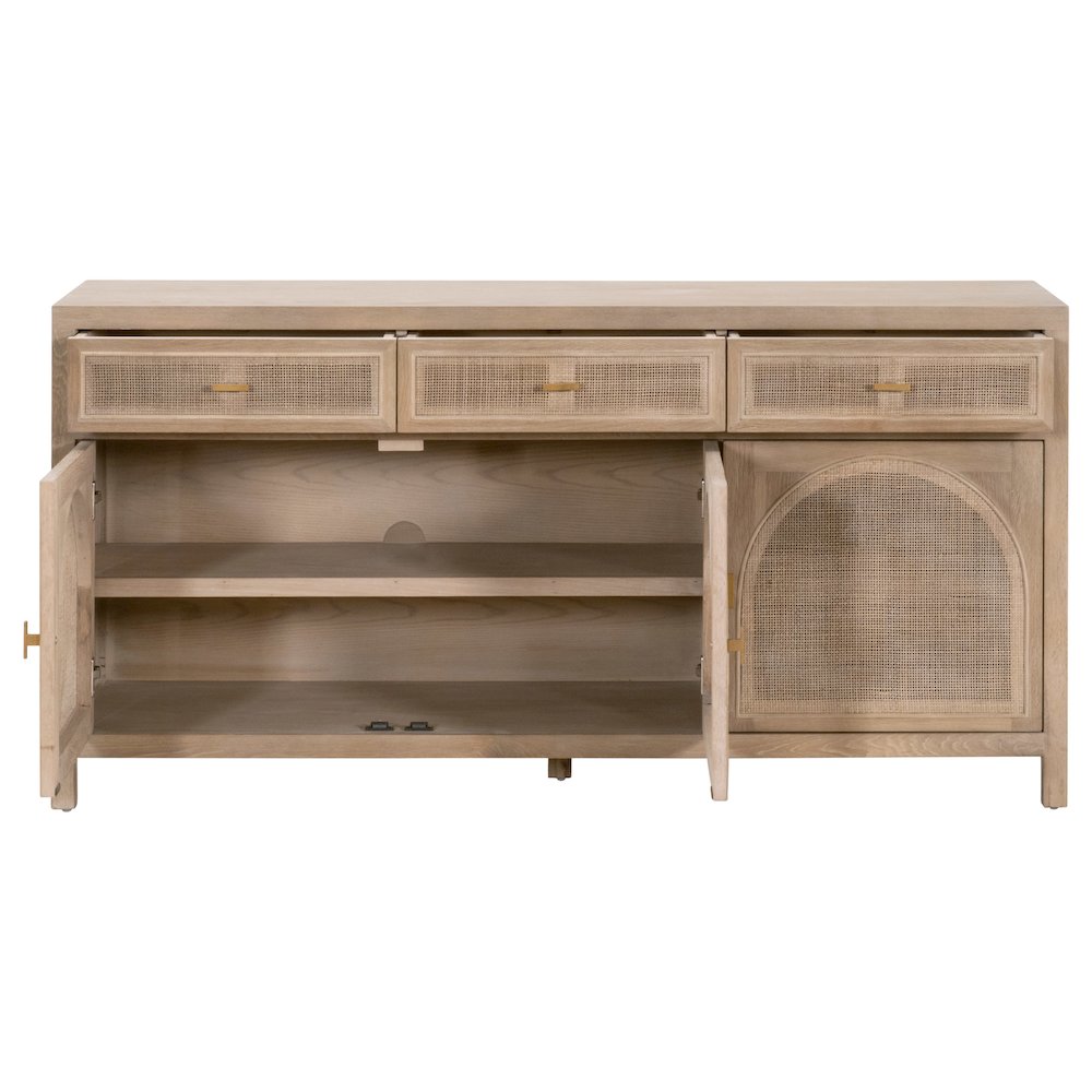 Bella Antique Transitional Cane Media Sideboard