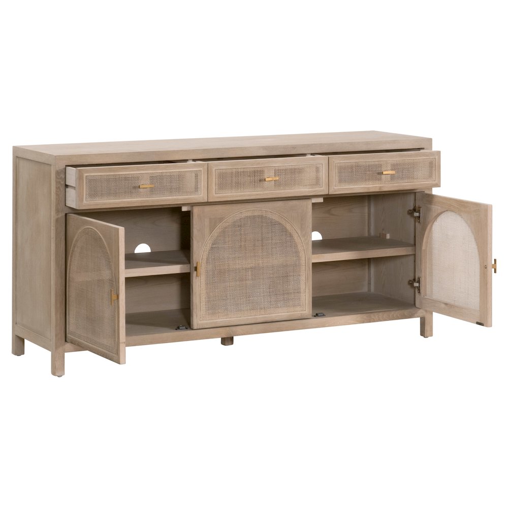 Bella Antique Transitional Cane Media Sideboard